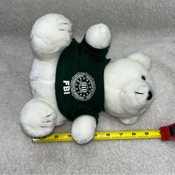 Polar Bear plush 9" FBI green tshirt Crown brand vintage - Picture 3 of 9